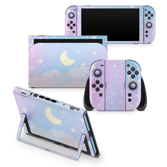 Clouds Nintendo Switch 2 Skin | Blue Pastel Starry Sky Premium 3M Vinyl FullWrap Decal - Tackydesign