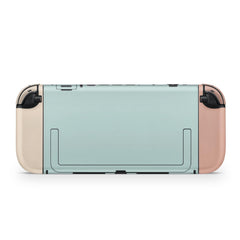 Color Blocking Nintendo Switch 2 Skin | Solid Color Pastel Blue & Terracotta Premium 3M Vinyl FullWrap Decal - Tackydesign