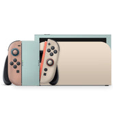 Color Blocking Nintendo Switch 2 Skin | Solid Color Pastel Blue & Terracotta Premium 3M Vinyl FullWrap Decal - Tackydesign