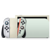 Color Blocking Nintendo Switch 2 Skin | Solid Color Pastel Green & Cream Premium 3M Vinyl FullWrap Decal - Tackydesign