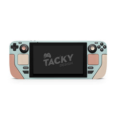 Color Blocking Steam Deck Skin Solid Color Steam Deck OLED Skin | Premium 3M Vinyl FullWrap Decal Pastel Blue & Terracotta - Tackydesign