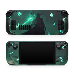 Fantasy Steam Deck skin, Green Color Glowing Symbols Skin Kawaii Steam Deck Decal Full Wrap cover Vinyl 3m Sticker - Tackydesign
