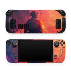 Fire Flames Steam Deck skin, Orange Color Army Skin Steam Deck Decal Full Wrap cover Vinyl 3m Sticker - Tackydesign