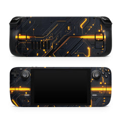 Nean Glow Circuitry Steam Deck Skin Steam Deck OLED Skin & LCD, Kawaii Black Glow, Full Wrap 3M Vinyl Cover - Tackydesign