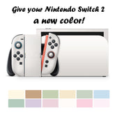 Solid Color Nintendo Switch 2 Skin | Premium 3M Vinyl FullWrap Decal Choose Your Color (Minimalist Classic, 12 Colors) - Tackydesign
