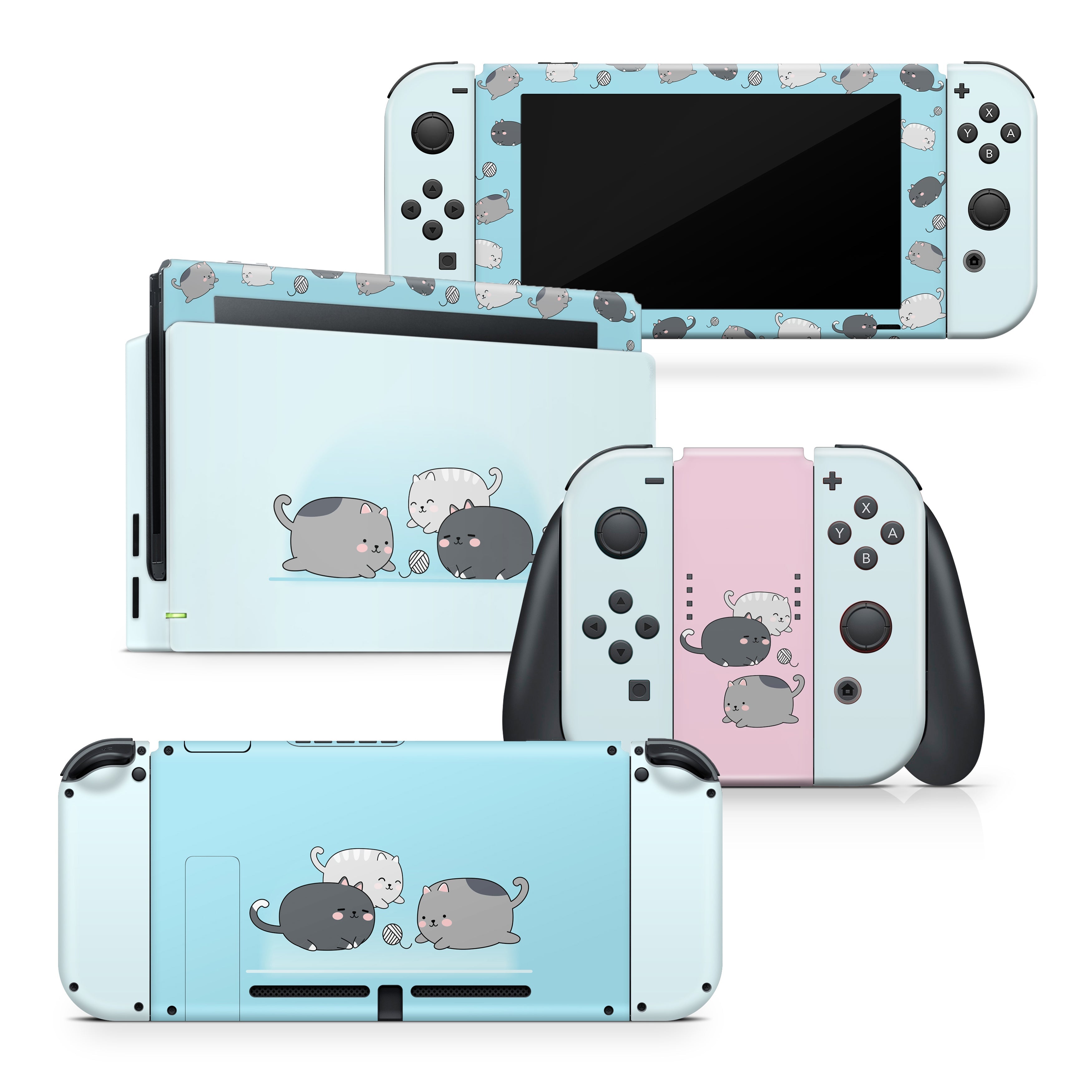 TACKY DESIGN Cat Pe Nintendo Switch Skin Wrap | Kawaii 3M Vinyl Full Cover Decal - Tackydesign