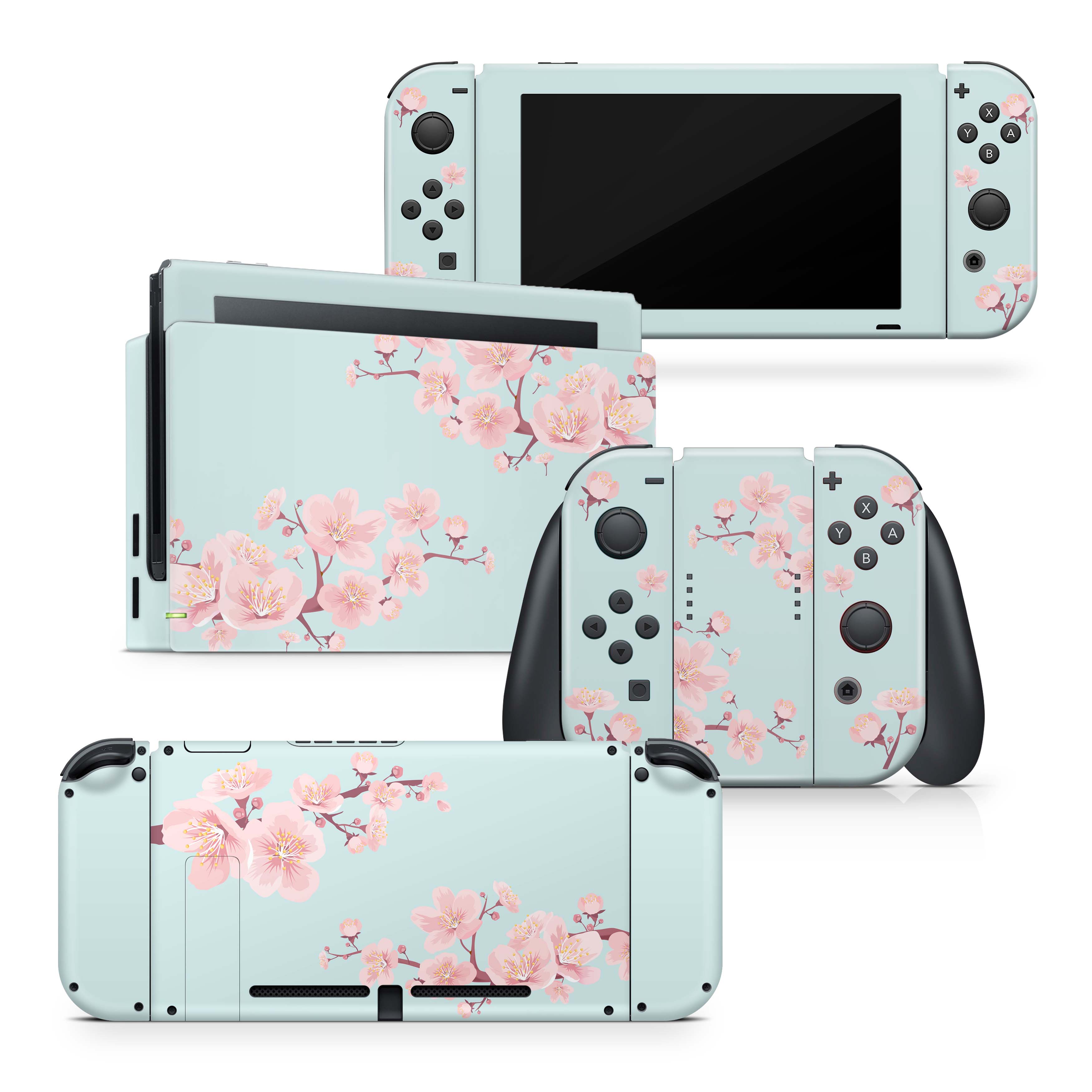 TACKY DESIGN Cherries Blossom Nintendo Switch Skin Wrap | 3M Vinyl Full Cover Decal Stickers - Tackydesign