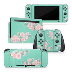 TACKY DESIGN Cherries Nintendo Switch Skin Wrap | Sakura Flowers 3M Vinyl Full Cover Decal Stickers - Tackydesign
