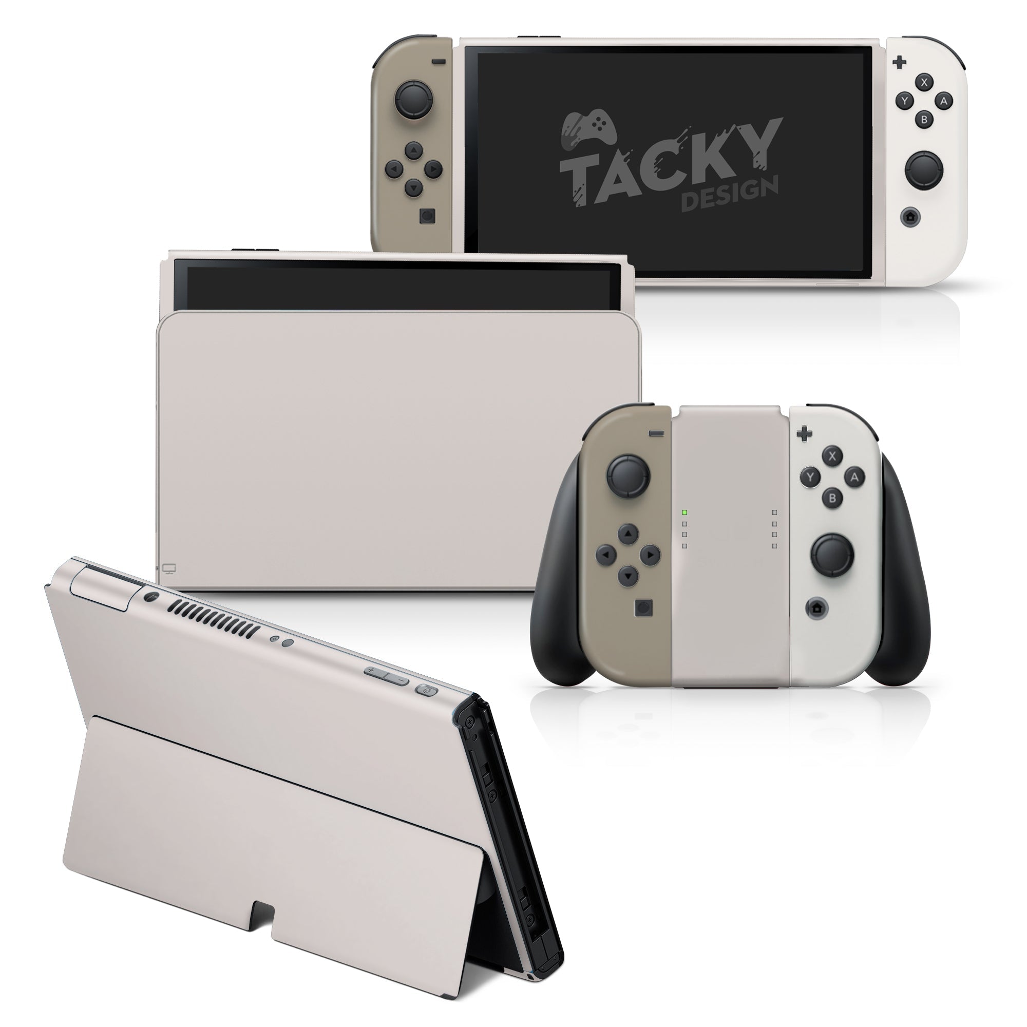 TACKY DESIGN Clouds Nintendo Switch OLED Skin Wrap | Moon Green Pastel 3M Vinyl Full Cover - Tackydesign