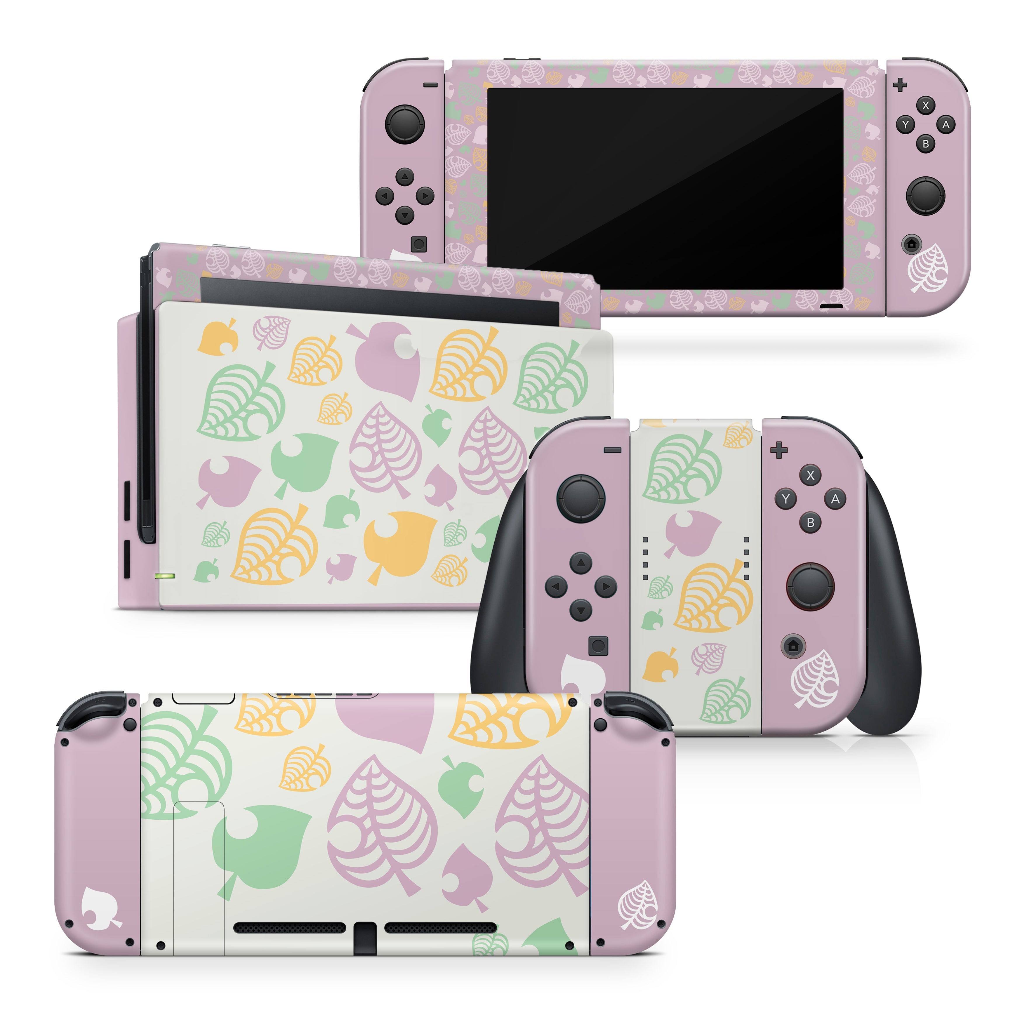 TACKY DESIGN Colorful Leaf Nintendo Switch Skin Wrap | Leaves 3M Vinyl Full Cover - Tackydesign