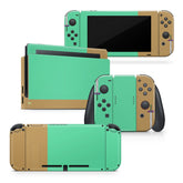 TACKY DESIGN Colorwave Nintendo Switch Skin Wrap | Green Color Blocking 3M Vinyl Full Cover - Tackydesign