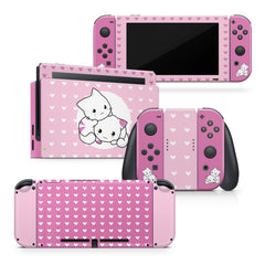 TACKY DESIGN Cute Cat Nintendo Switch Skin Wrap | Pink 3M Vinyl Full Cover - Tackydesign