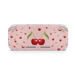 TACKY DESIGN Cute Cherries Nintendo Switch Lite Skin Wrap | Pastel Pink Fruit 3M Vinyl Full Cover - Tackydesign