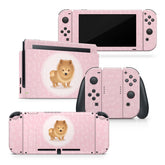 TACKY DESIGN Cute Puppy Pet Nintendo Switch Skin Wrap | Pastel Pink 3M Vinyl Full Cover - Tackydesign