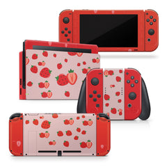 TACKY DESIGN Cute Strawberry Nintendo Switch Skin Wrap | Pink 3M Vinyl Full Cover - Tackydesign
