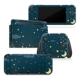 TACKY DESIGN Dark Blue Sky Nintendo Switch Skin Wrap | Clouds & Moon 3M Vinyl Cover - Tackydesign