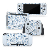 TACKY DESIGN Floral Nintendo Switch Skin Wrap | Blue 3M Vinyl Full Cover Decal Stickers - Tackydesign