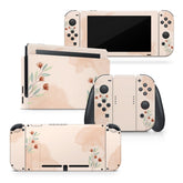 TACKY DESIGN Flower Nintendo Switch Skin Wrap | Gray Watercolor 3M Vinyl Full Cover Decal Stickers - Tackydesign