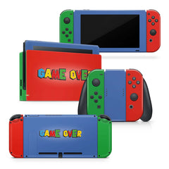 TACKY DESIGN Game Over Nintendo Switch Skin Wrap | Color Blocking 3M Vinyl Full Cover - Tackydesign