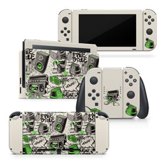 TACKY DESIGN Graffiti Nintendo Switch Skin Wrap | Halloween Green 3M Vinyl Cover - Tackydesign