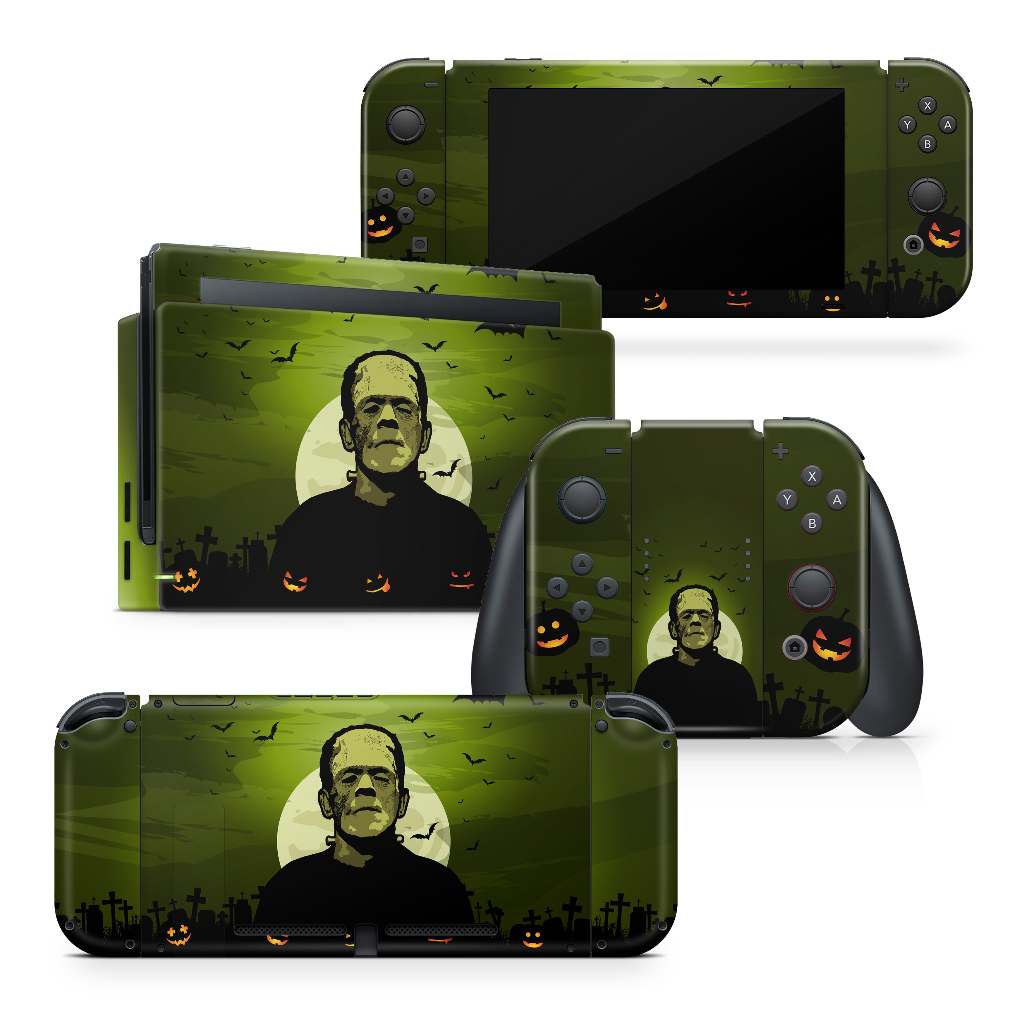 TACKY DESIGN Halloween Nintendo Switch Skin Wrap | Pumpkin 3M Vinyl Full Cover Stickers - Tackydesign