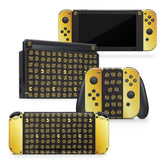 TACKY DESIGN Leaf Nintendo Switch Skin Wrap | Black and Gold 3M Vinyl Full Cover Decal - Tackydesign