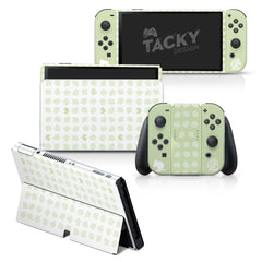 TACKY DESIGN Leaves Nintendo Switch OLED Skin Wrap | Leaf Green 3M Vinyl Full Cover - Tackydesign