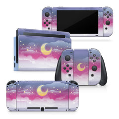 TACKY DESIGN Moon Nintendo Switch Skin Wrap | Clouds Starry Sky 3M Vinyl Full Cover - Tackydesign