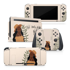 TACKY DESIGN Mother's Day Nintendo Switch Skin Wrap | Beige 3M Vinyl Full Cover - Tackydesign