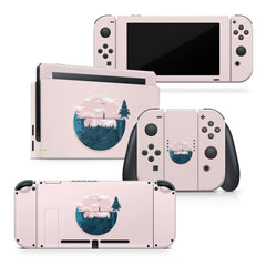 TACKY DESIGN Mountain Nintendo Switch Skin Wrap | Pink 3M Vinyl Full Cover Decal Stickers - Tackydesign
