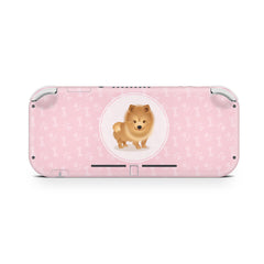 TACKY DESIGN Nintendo Switch Lite Skin Wrap | Pastel Pink Cute Dog Pet 3M Vinyl Full Cover - Tackydesign