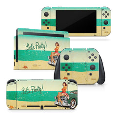 TACKY DESIGN Pin - Up Girls Nintendo Switch Skin Wrap | Retro Car 3M Vinyl Cover - Tackydesign