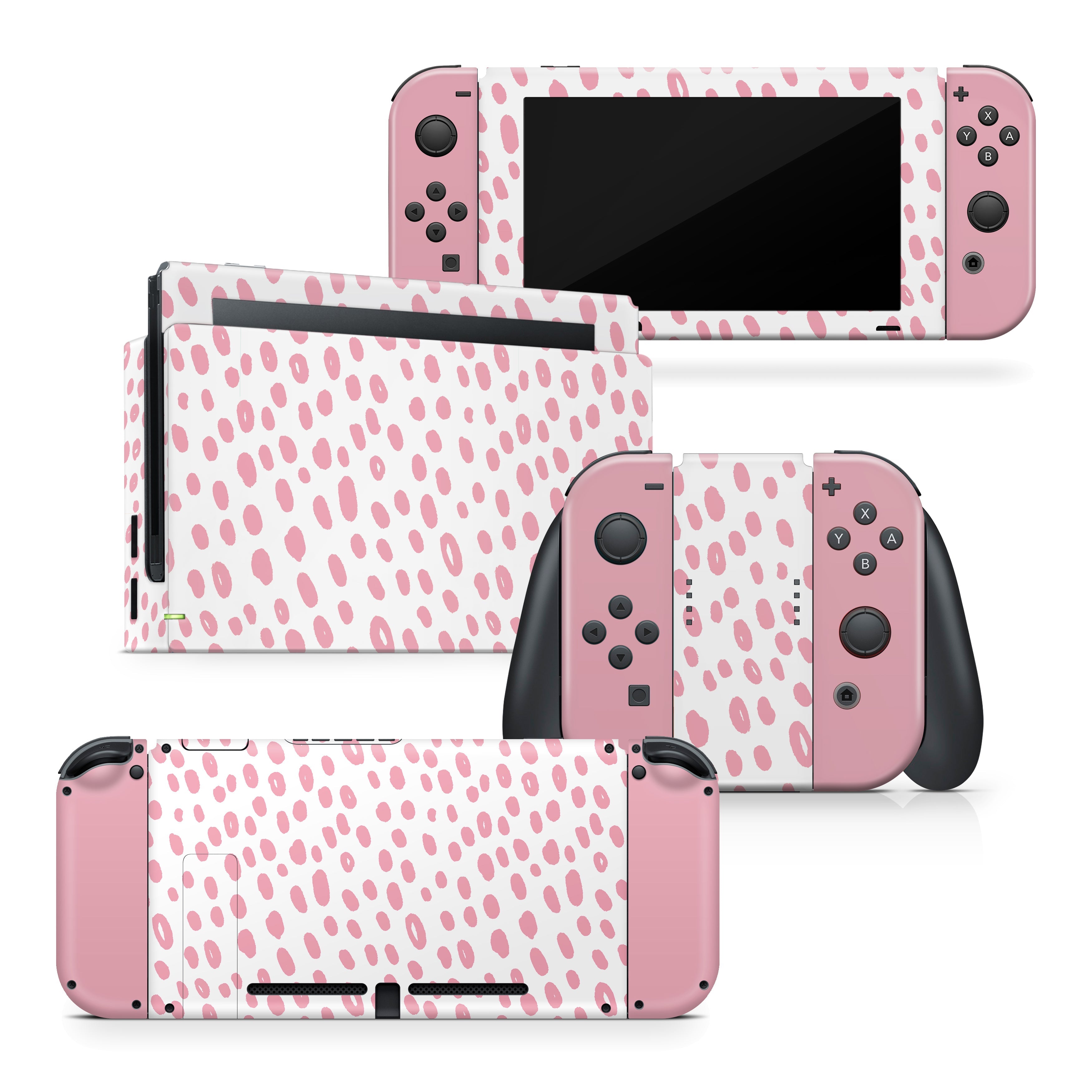 TACKY DESIGN Pink Nintendo Switch Skin Wrap | Leopard 3M Vinyl Full Cover - Tackydesign