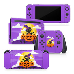 TACKY DESIGN Pumpkin Nintendo Switch Skin Wrap | Halloween Purple 3M Vinyl Full Cover Decal Stickers - Tackydesign