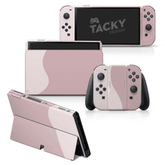 TACKY DESIGN Purple Nintendo Switch OLED Skin Wrap | Classic Colorwave Color Blocking 3M Vinyl Full Cover - Tackydesign