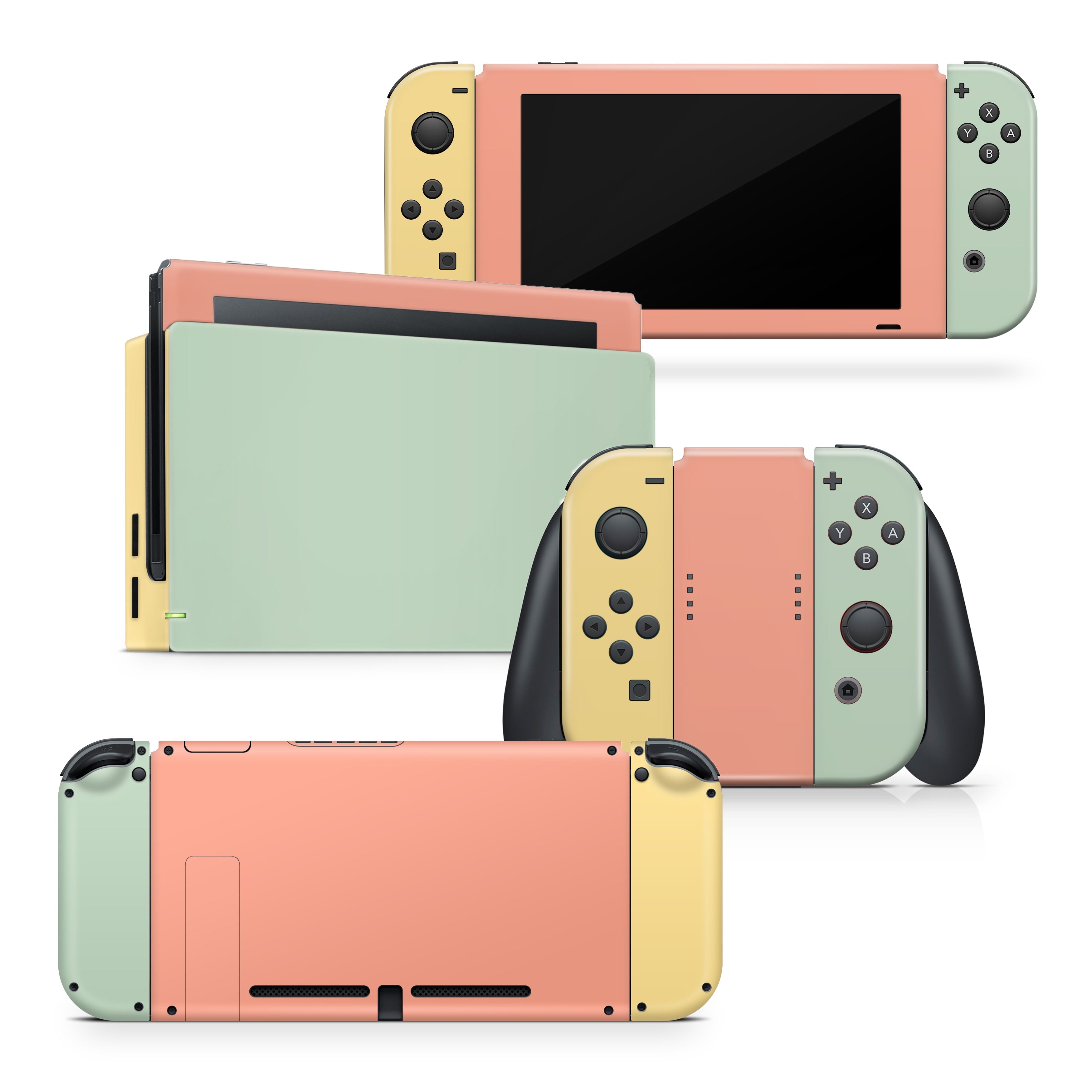 TACKY DESIGN Retro Colorwave Nintendo Switch Skin Wrap | Color Blocking 3M Vinyl Full Cover - Tackydesign