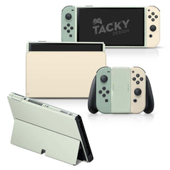 TACKY DESIGN Retro Nintendo Switch OLED Skin Wrap | Pastel Colorwave Color Blocking 3M Vinyl Full Cover - Tackydesign