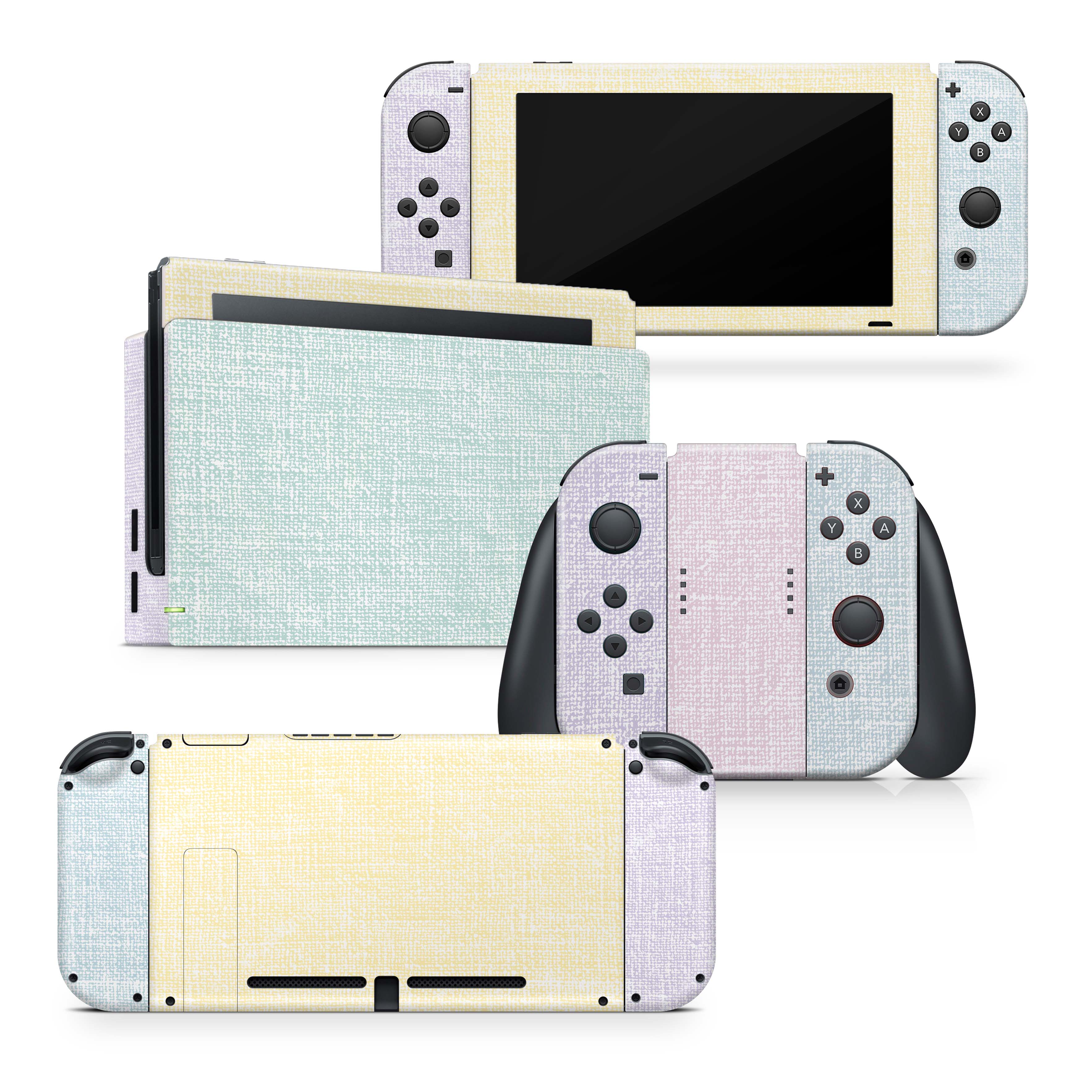 TACKY DESIGN Retro Pastel Nintendo Switch Skin Wrap | Color Blocking 3M Vinyl Full Cover - Tackydesign