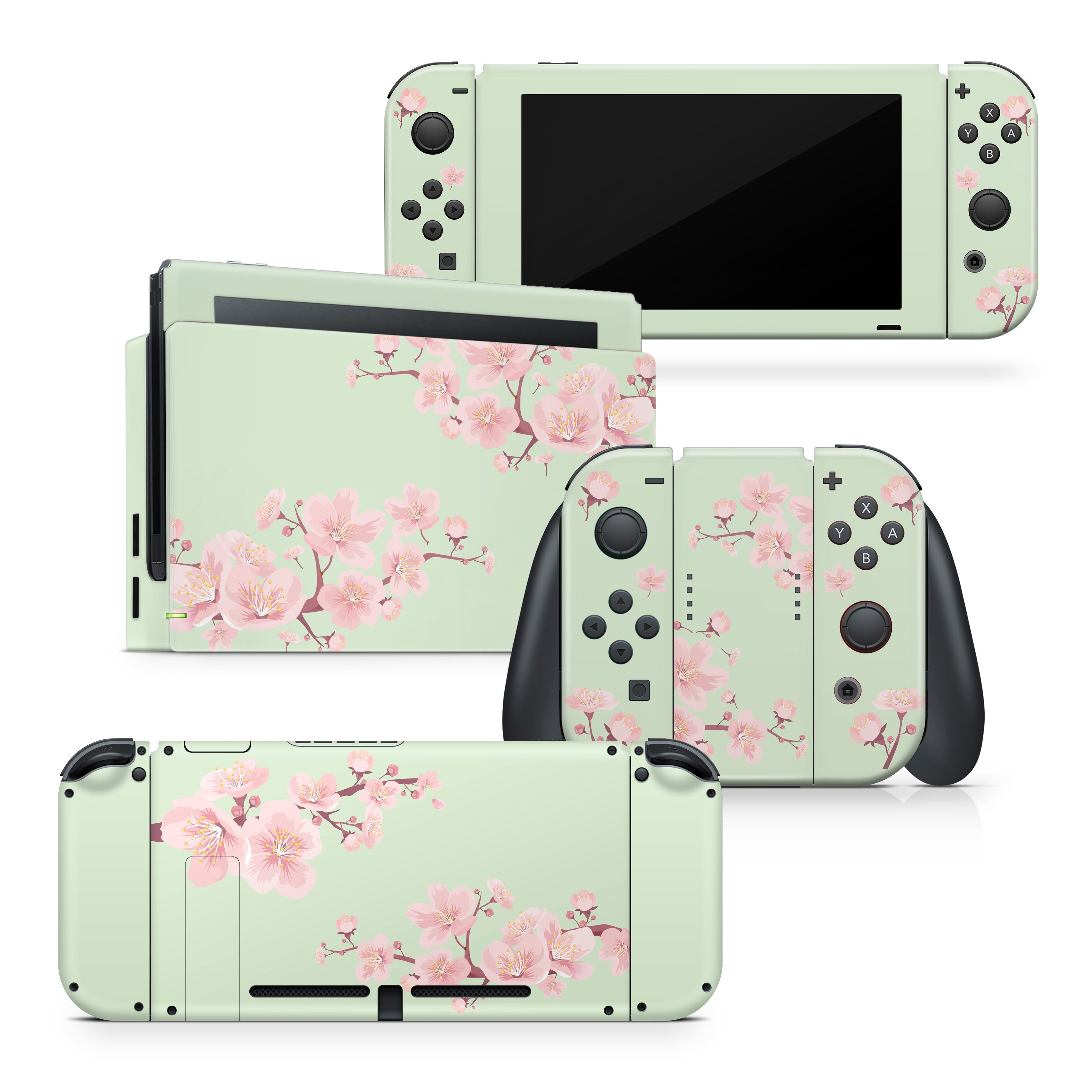 TACKY DESIGN Sakura Flowers Nintendo Switch Skin Wrap | Cherries 3M Vinyl Cover - Tackydesign