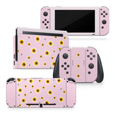 TACKY DESIGN Sunflower Nintendo Switch Skin Wrap | Pink Flowers 3M Vinyl Full Cover - Tackydesign