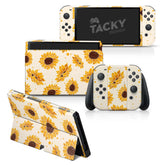 TACKY DESIGN Sunflowers Nintendo Switch OLED Skin Wrap | Cute Yellow 3M Vinyl Full Cover - Tackydesign