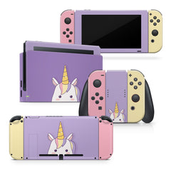 TACKY DESIGN Unicorn Nintendo Switch Skin Wrap | Purple Cute Kawaii 3M Vinyl Cover - Tackydesign