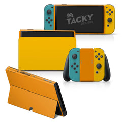 TACKY DESIGN Yellow Nintendo Switch OLED Skin Wrap | Colorwave Color Blocking 3M Vinyl Full Cover - Tackydesign