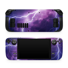 Thunder Crack Steam Deck skin, Purple Color Lightning Skin Kawaii Steam Deck Decal Full Wrap cover Vinyl 3m Sticker - Tackydesign