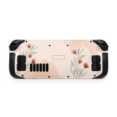 Watercolor Flowers Steam Deck Skin Steam Deck OLED Skin & LCD, Beige Floral, Full Wrap 3M Vinyl Cover - Tackydesign