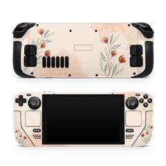 Watercolor Flowers Steam Deck Skin Steam Deck OLED Skin & LCD, Beige Floral, Full Wrap 3M Vinyl Cover - Tackydesign