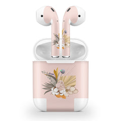 Boho Flowers Apple Airpod Skins, Pink Airpods Sticker for airpods 1 & 2 Vinyl 3m, Airpods skin earbuds, Airpods Protective Full wrap Cover - Tackydesign