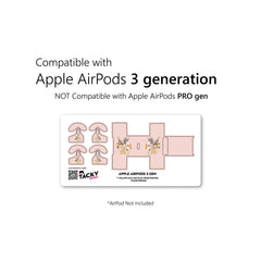 Boho Flowers Apple Airpod Skins, Pink Airpods Sticker for Airpods 3 skin Vinyl 3m, Airpods skin earbuds, Airpods Protective Full wrap Cover - Tackydesign