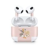 Boho Flowers Apple Airpod Skins, Pink Airpods Sticker for Airpods 3 skin Vinyl 3m, Airpods skin earbuds, Airpods Protective Full wrap Cover - Tackydesign