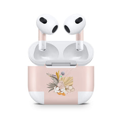 Boho Flowers Apple Airpod Skins, Pink Airpods Sticker for Airpods 3 skin Vinyl 3m, Airpods skin earbuds, Airpods Protective Full wrap Cover - Tackydesign
